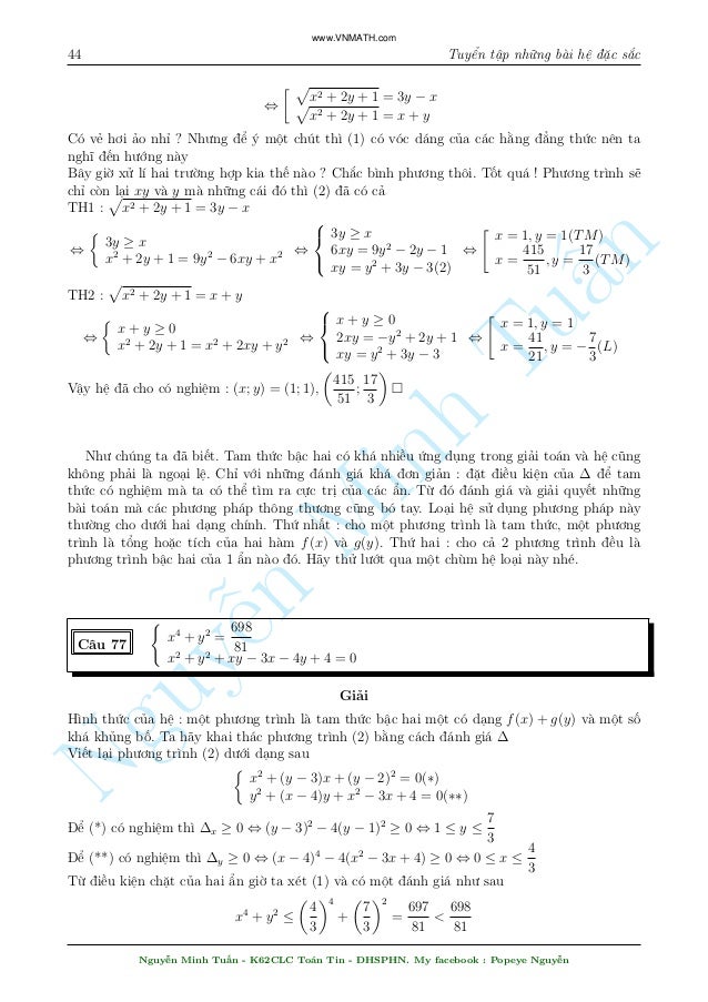 Tuyen Tap 410 Cau He Phuong Trinh