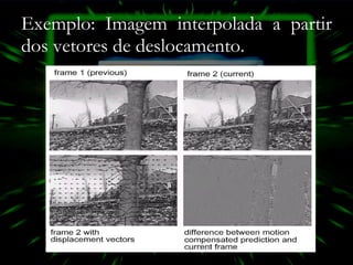 Exemplo: Imagem interpolada a partir dos vetores de deslocamento . 