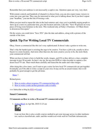 Tv Commercial Script