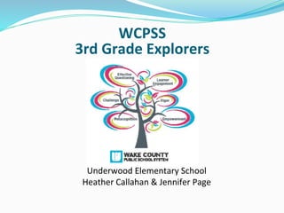 WCPSS
3rd Grade Explorers
Underwood Elementary School
Heather Callahan & Jennifer Page
 