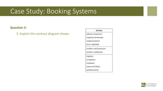 Case Study: Booking Systems
Question 3:
3. Explain the contract diagram shown
 