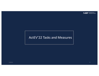 12/6/22 8
ActEV’22 Tasks and Measures
 