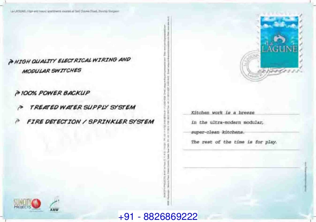 8826869222 ABW La Lagune Sector 54 Golf Course Road Gurgaon