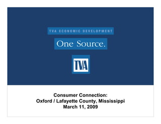 Consumer Connection:
Oxford / Lafayette County, Mississippi
            March 11, 2009
 