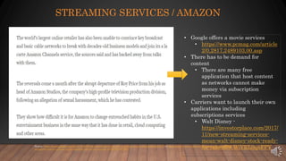 Entertrainment Industry and Streaming - January 2021