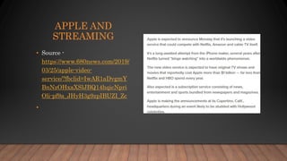 Entertrainment Industry and Streaming - January 2021