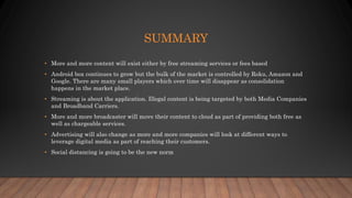 Entertrainment Industry and Streaming - January 2021