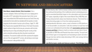 Entertrainment Industry and Streaming - January 2021