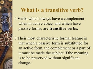 Transitive Verb and Direct Object | PPT