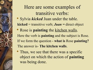 Transitive Verb and Direct Object | PPT