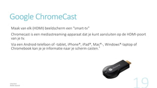 Stievie
Via tablet en smartphone (op tv via ChromeCast of AppleTV)
10 Vlaamse zenders.
Live en uitgesteld tot 6 dagen teru...