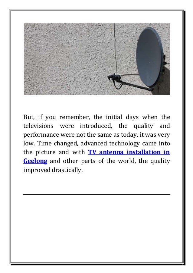 Tv antenna installation geelong