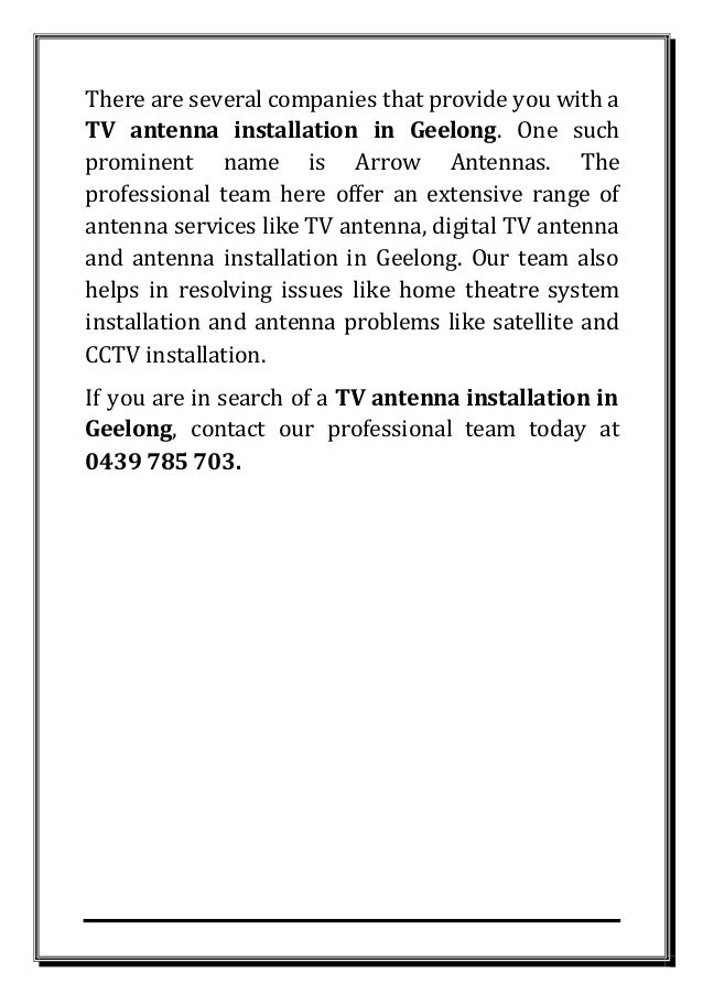 Tv antenna installation geelong