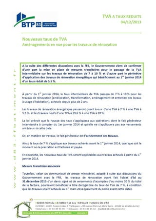 Tva taux reduits 10 %