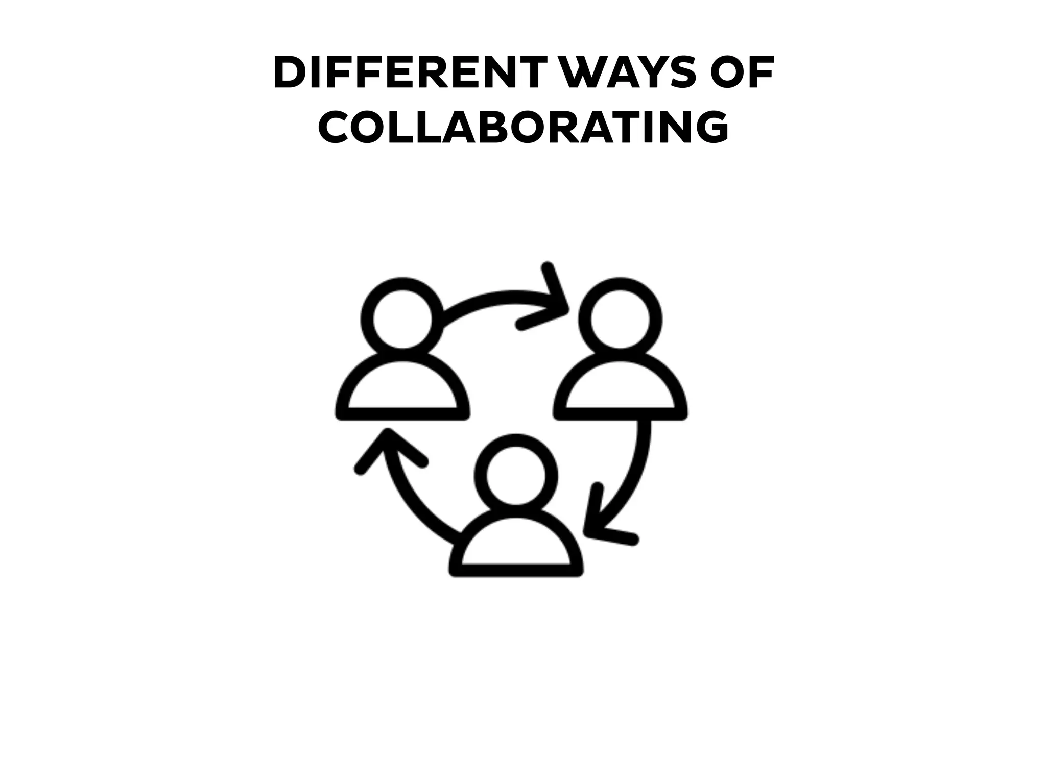 DIFFERENT WAYS OF
COLLABORATING
 