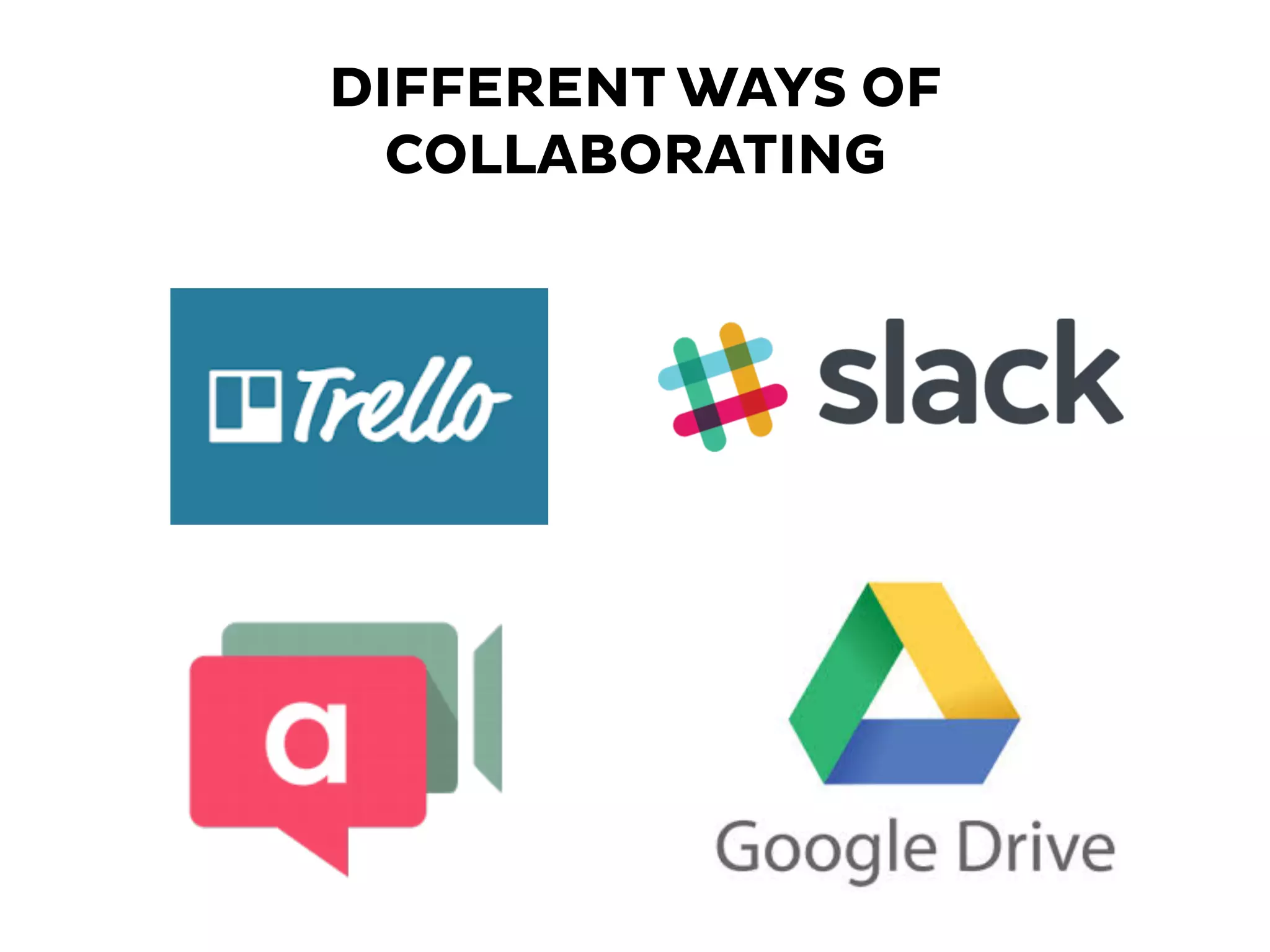 DIFFERENT WAYS OF
COLLABORATING
 