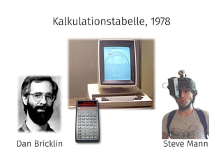 Kalkulationstabelle, 1978 
Dan Bricklin Steve Mann 
 