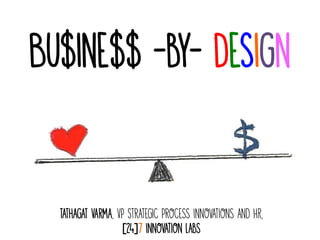 Bu$ine$$ -by- Design
Tathagat Varma, VP Strategic Process Innovations and HR,
[24]7 Innovation Labs
 
