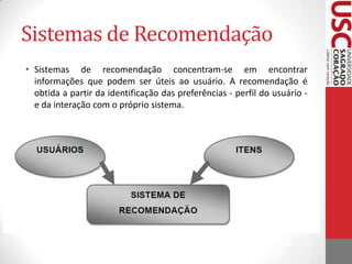 PersonalizaçãoMuito aplicada em sistemas de e-commerce:Submarino