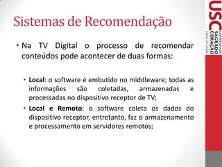 Sistemas de RecomendaçãoEtapas básicas de um Sistema de Recomendação