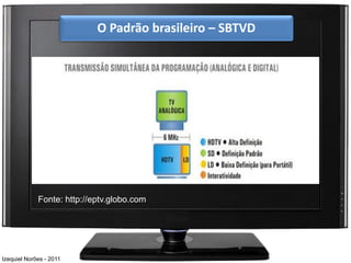 O Padrão brasileiro – SBTVD




             Fonte: http://eptv.globo.com




Izequiel Norões - 2011
 