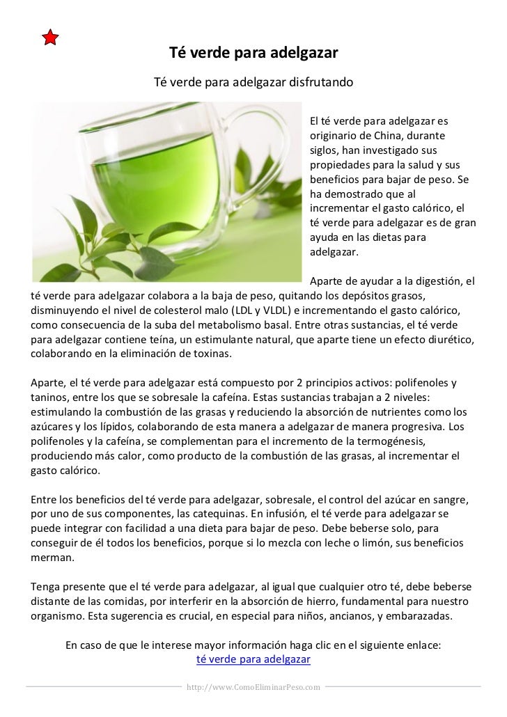 Té verde para adelgazar