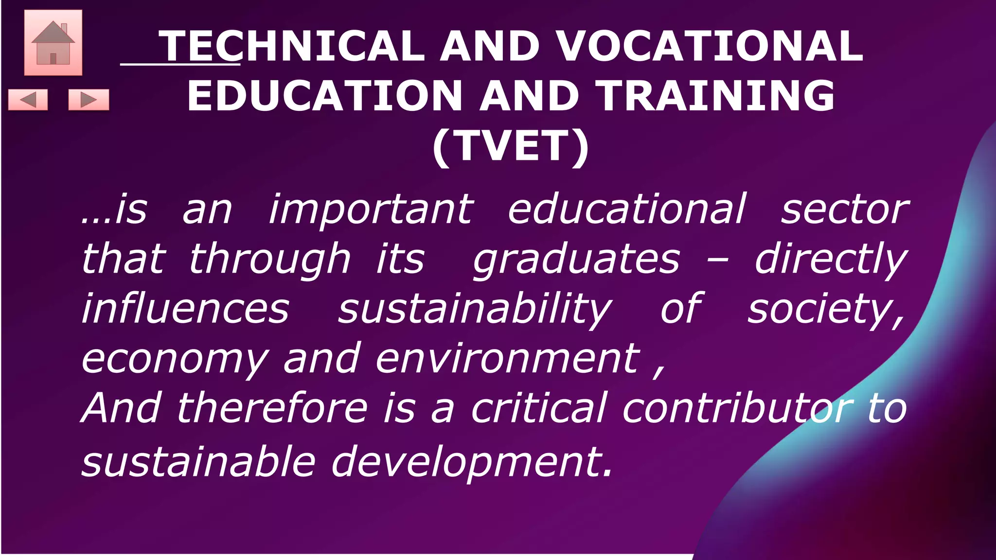 TVET FOR SUSTAINABLE DEVELOPMENT | PPTX