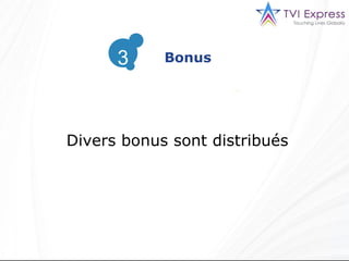 Divers bonus sont distribués Bonus 3 