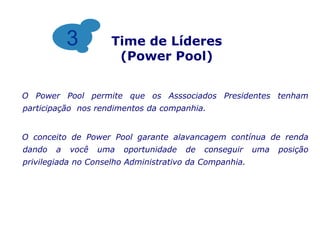 Siga O Líder		O Sistema Siga-o-Líder garante que seu Matriz se mova tão rápido quanto você quiser por cadastrar o maior número de pessoas que você puder. Todos os seus downlines estarão conectados a você e sempre o seguirão em quaisquer Matrizs em que você se mover.Sistema de Derramamento		O Derramamento ajuda você a ter sucesso mesmo que você não consiga fazer 2 vendas, ligando as vendas extras de candidatos qualificados aos membros não-qualificados. Isto lhe garante sucesso com o apoio da equipe e o ajuda a ir do Matriz Traveller para o Matriz Express em curto espaço de tempo.Salto		O Sistema de Salto permite que os ID’s que realizaram suas 2 vendas saltem para o topo do Matriz se não houver nenhum ID acima qualificado com 2 vendas. O Salto permite que membros ativos tenham preferência sobre os membros inativos. Nós não deixamos nenhuma pedra não trabalhada sobre o valor daqueles que estão se dedicando ao Negócio e tem entusiasmo para chegar ao topo.