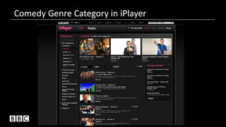 Comedy Genre Category in iPlayer
 