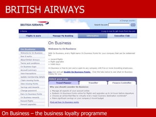 BRITISH AIRWAYS On Business – the business loyalty programme 