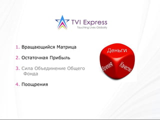 1.   Вращающийся Матрица 2.   Остаточная Прибыль 3.   Сила Объединение Общего Фонда 4.   Поощрения 