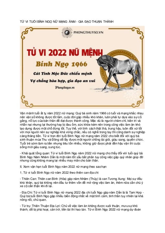 Tử vi tuổi bính ngọ nữ mạng năm 2022 PDF