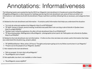Annotations: Informativeness
 