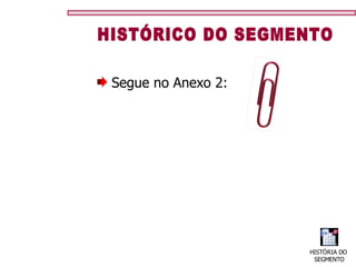 HISTÓRICO DO SEGMENTO Segue no Anexo 2: 