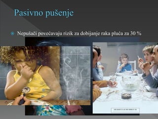  Nepušači povećavaju rizik za dobijanje raka pluća za 30 %
 