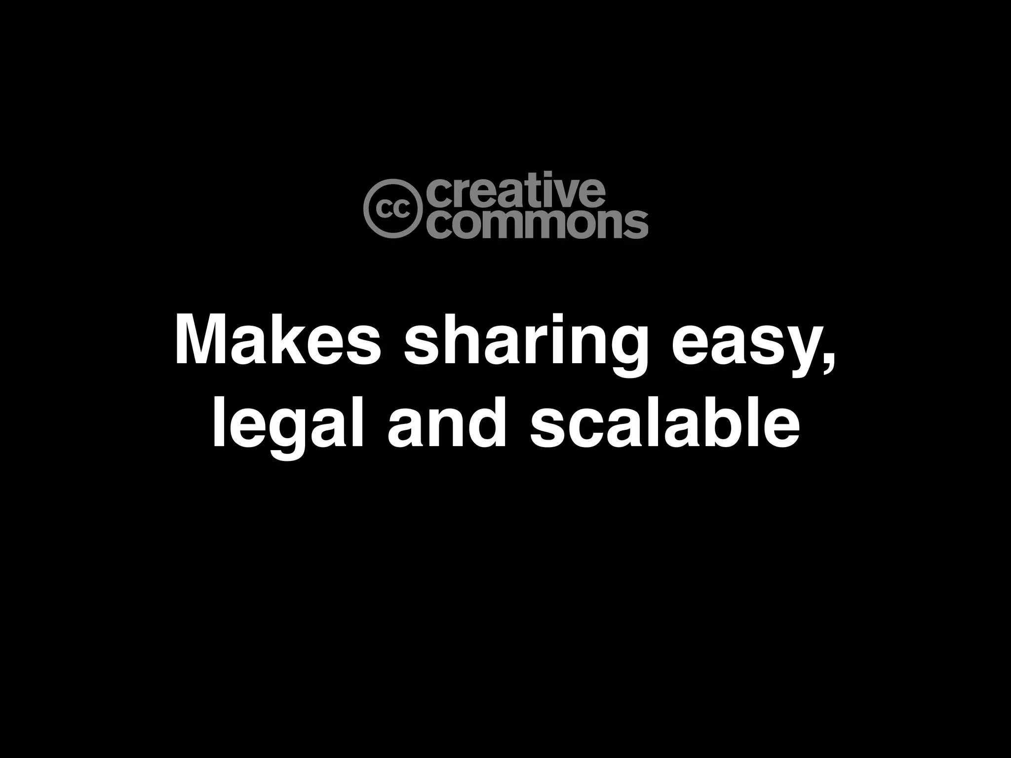 Makes sharing easy,
 legal and scalable
 