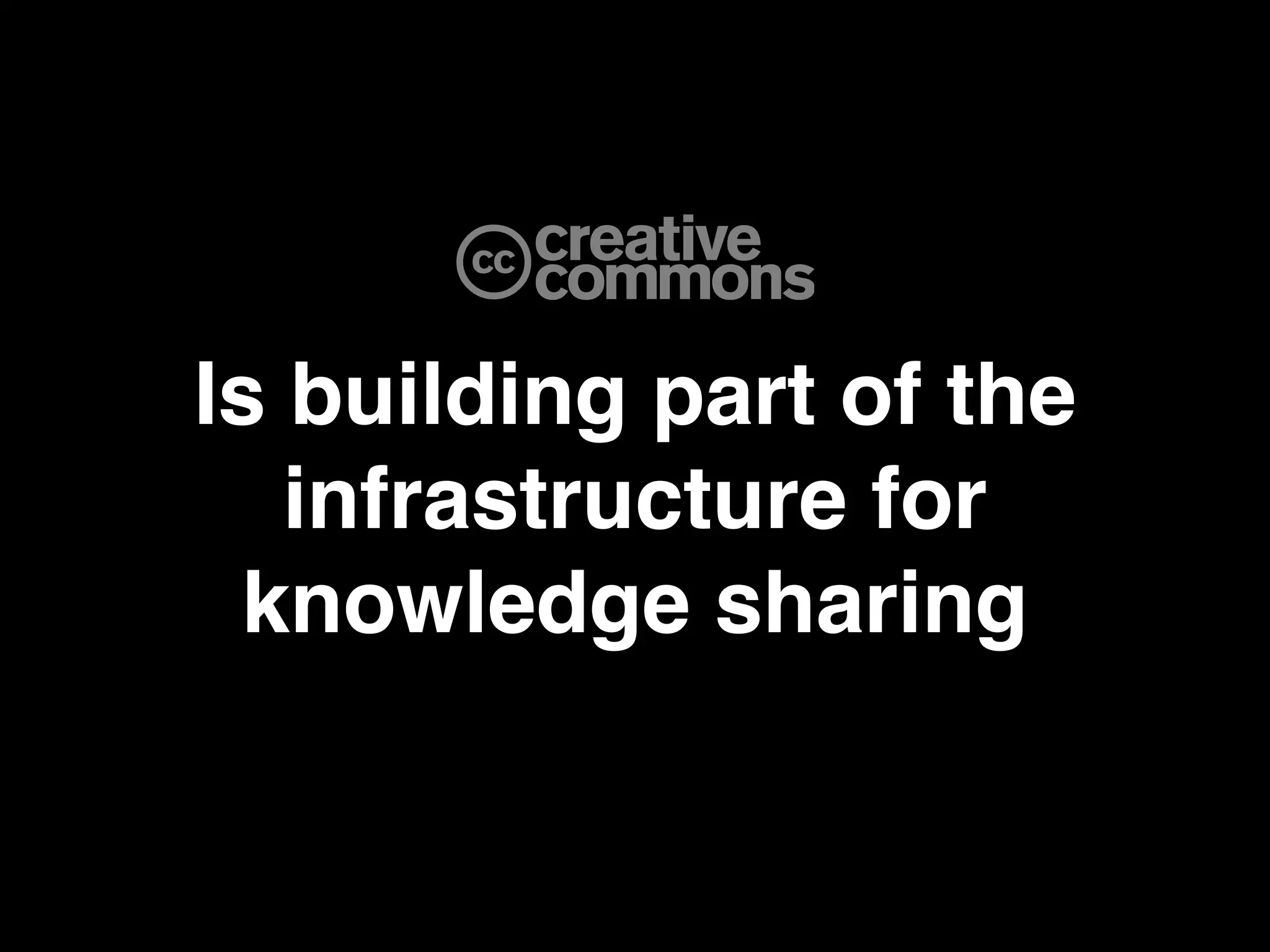 Is building part of the
   infrastructure for
 knowledge sharing
 