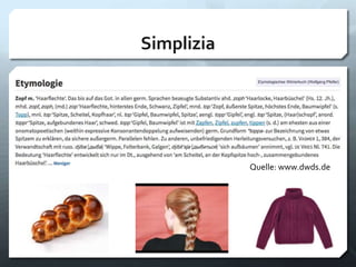 Simplizia
Prof. Dr. Jelena Kostić-Tomović8
Quelle: www.dwds.de
 