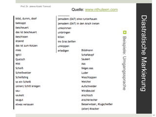 DiastratischeMarkierung
Beispiele:Umgangssprache
Prof. Dr. Jelena Kostić Tomović
23
Quelle: www.nthuleen.com
 