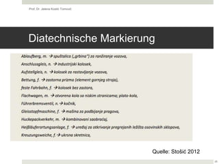 Diatechnische Markierung
Prof. Dr. Jelena Kostić Tomović
25
Quelle: Stošić 2012
 