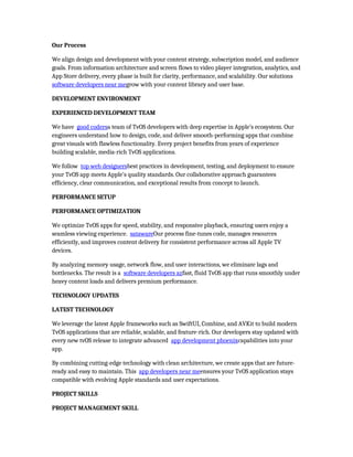 Comprehensive tvOS App Development Services for Apple TV | DOCX