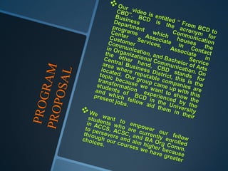 Tv production program proposal final | PPTX
