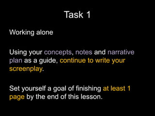Film script - workshop | PPTX