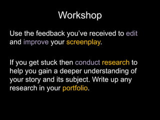 Film script - workshop | PPTX