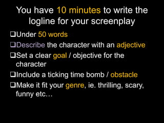 Tv script loglines, synopsis and treatment | PPT
