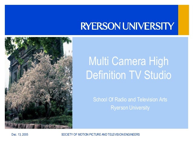 smpte toronto presentation multi camera high definition tv studio a television production engi