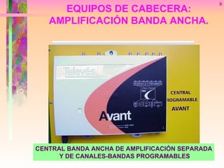 EQUIPOS DE CABECERA: AMPLIFICACIÓN BANDA ANCHA. CENTRAL BANDA ANCHA DE  AMPLIFICACIÓN SEPARADA CENTRAL BANDA ANCHA DE AMPLIFICACIÓN SEPARADA Y DE CANALES-BANDAS PROGRAMABLES 