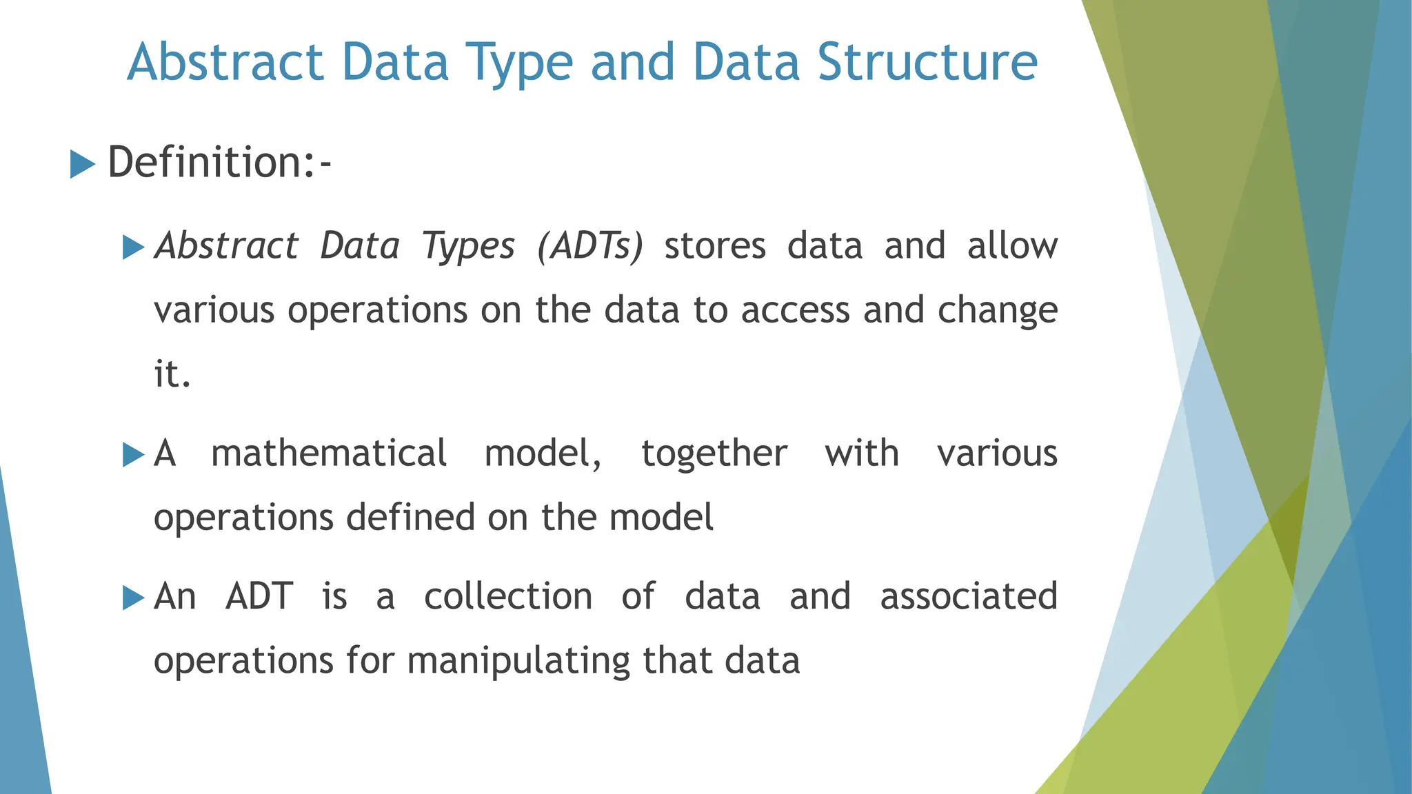 Data Structures unit I Introduction - data types | PPT