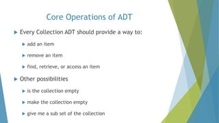Adt Lessons Data Structures unit I Introduction - data types | PPTX